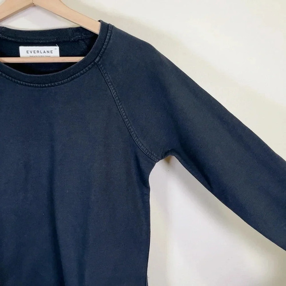 Everlane The Crew Sweatshirt Cotton In Black Color - Picture 5 of 13